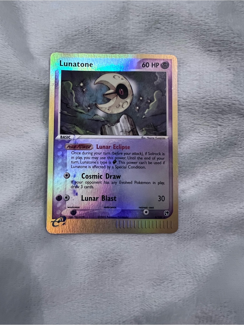 2003 RARE Lunatone Ex Sandstorm Reverse Holo 8/100 NM